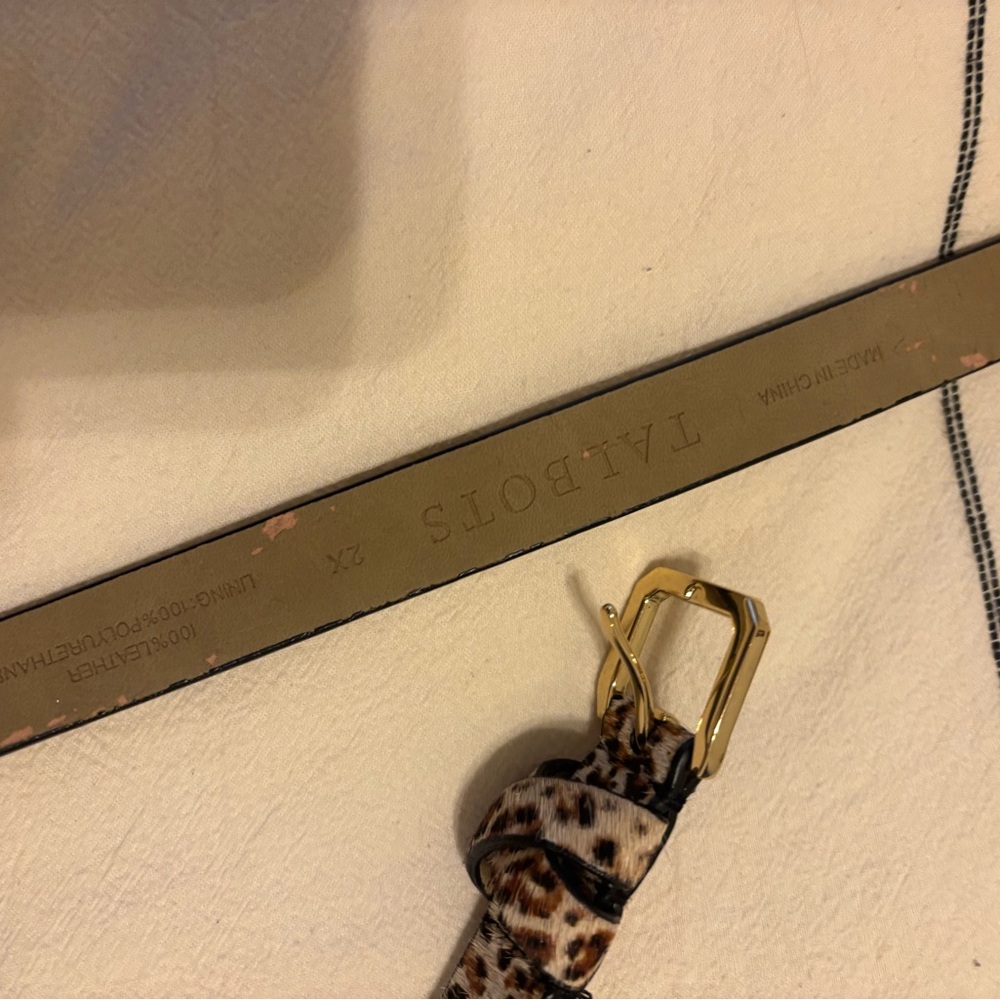 Leopard Print Women's Leather Belt - Picture 3 of 4